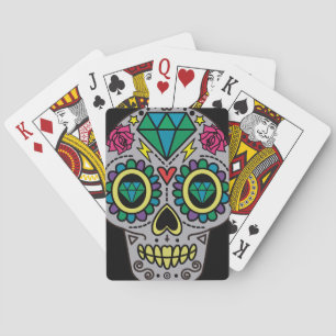 Sugar Skull Art, Day of the Dead Poker Cards