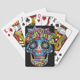 Sugar Skull Art, Day of the Dead Poker Cards