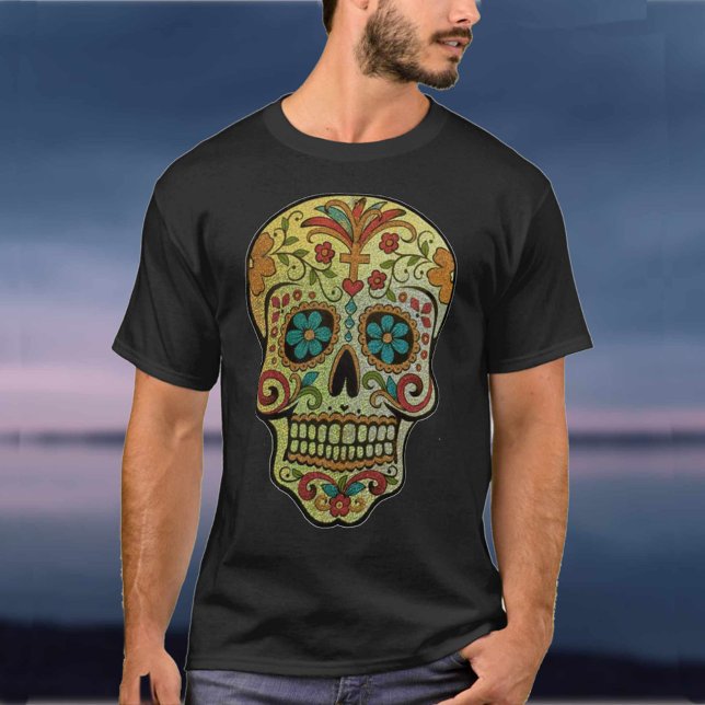 Sugar Skull Art, Day of the Dead T-Shirt (Creator Uploaded)