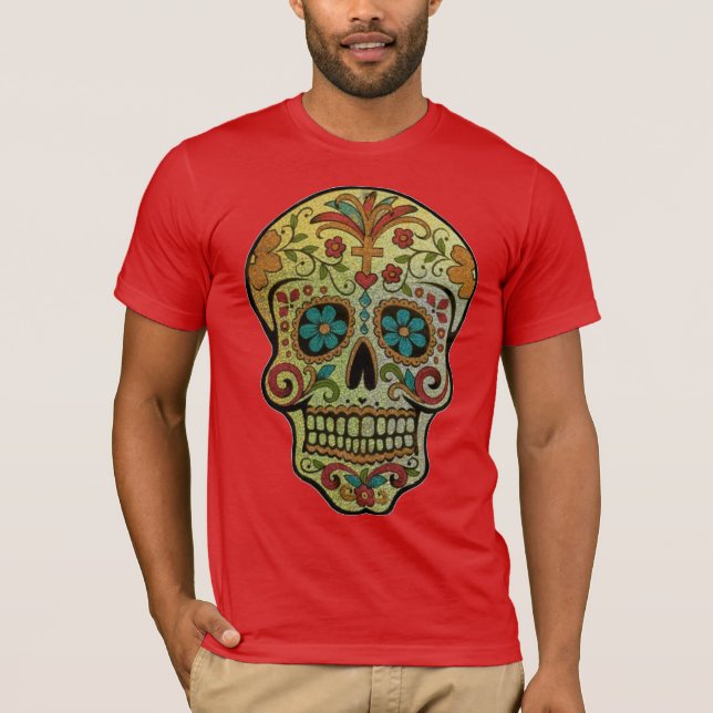 Sugar Skull Art, Day of the Dead T-Shirt (Front)