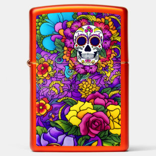 Sugar Skull Art -  Día de los Muertos Delight Zippo Lighter