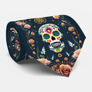 Sugar Skull Art - Embrace the Festive Spirit Neck Tie