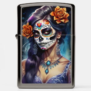 Sugar Skull Art -  Faces of the Festival Zippo Lighter