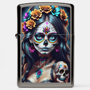 Sugar Skull Art -  Fiesta of Colors Zippo Lighter