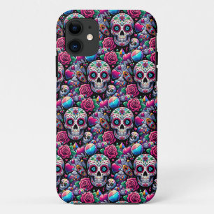 Sugar Skull Art - Floral Immortality iPhone 11 Case