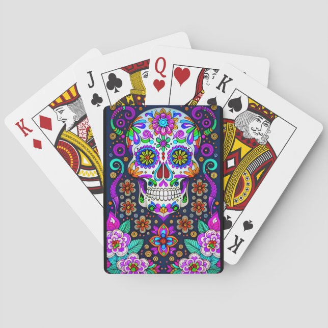 Sugar Skull Art - Life in Death Poker Cards (Back)