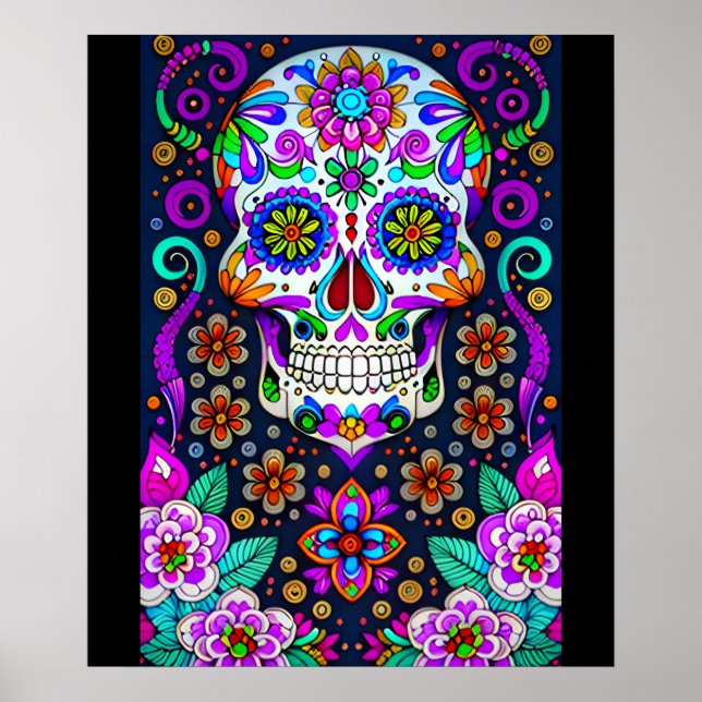 Sugar Skull Art - Life in Death Poster (Front)