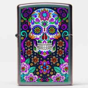 Sugar Skull Art - Life in Death Zippo Lighter