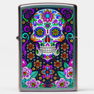 Sugar Skull Art - Life in Death Zippo Lighter