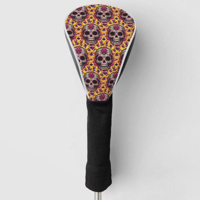 Sugar Skull Art - Lightning Strikes Twice Golf Head Cover (Front)