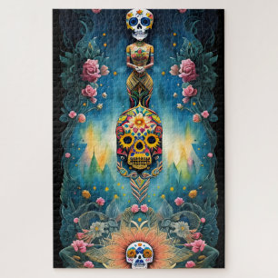 Sugar Skull Art - Mexican Day of the Dead: Jigsaw Puzzle