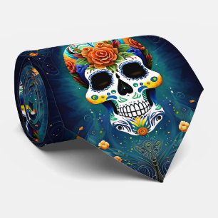 Sugar Skull Art - Mexican Magic Neck Tie