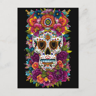 Sugar Skull Art - Mexico's Day of the Dead Postcard