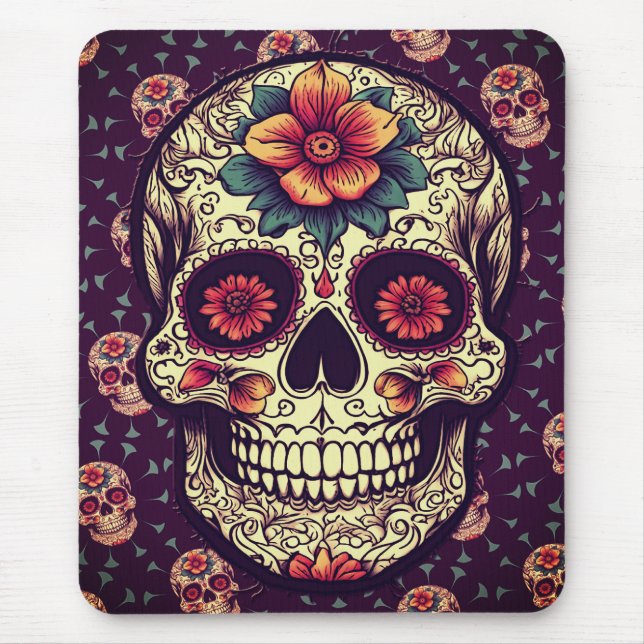 "Sugar Skull" Art Mouse Pad (Front)