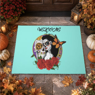 Sugar Skull Art Nouveau Doormat