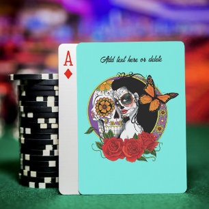 Sugar Skull Art Nouveau Poker Cards