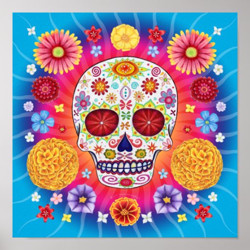 Sugar Skull Art Poster Print | Zazzle