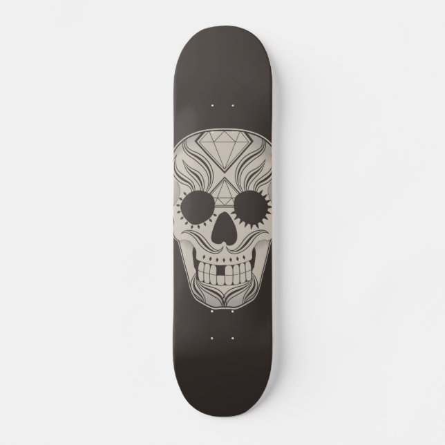 Sugar Skull art skateboard Deck (Front)