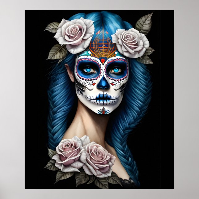 Sugar Skull Art - Stunning Woman Poster (Front)