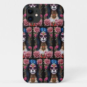 Sugar Skull Art - Traditional Woman iPhone 11 Case