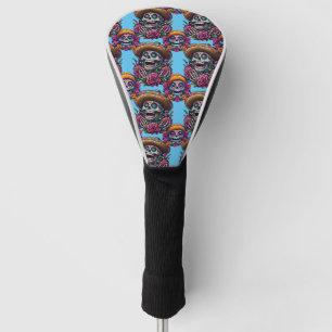 Sugar Skull Art - Vibrant Day of the Dead (Sky) Golf Head Cover