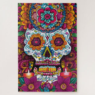 Sugar Skull Art - Vibrant Traditions of Mexico Jigsaw Puzzle