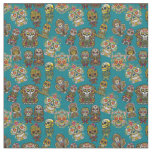 Sugar Skull Art Vintage Skeleton Altar Pattern Fabric