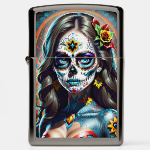Sugar Skull Art - Vivid and Bold Zippo Lighter