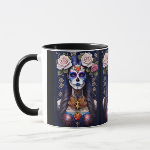 Sugar Skull Art _ Woman in Sugar Skull Makeup Mug