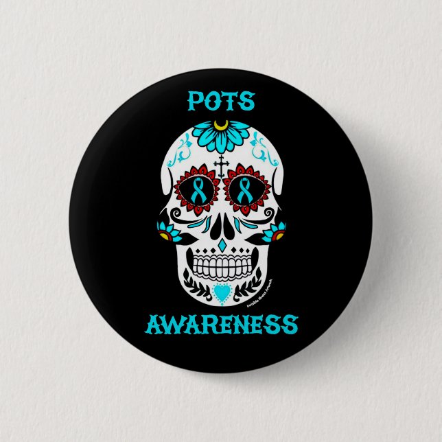 Sugar Skull/Awareness...POTS Button (Front)