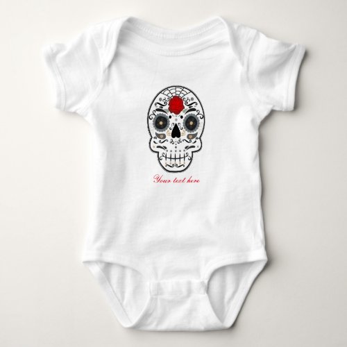 Sugar Skull Baby Personalized Custom One piece Baby Bodysuit