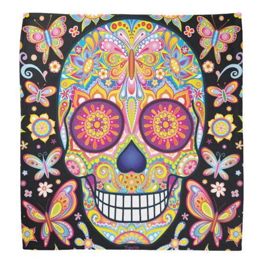 Sugar Skull Bandana - Day of the Dead Art | Zazzle.com