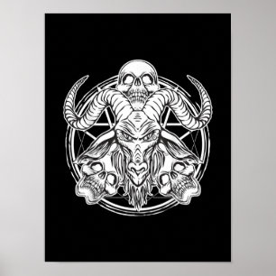 Sugar Skull Baphomet Goat Gift Poster