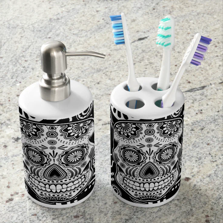 sugar skull bath set | Zazzle