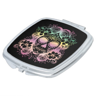 Sugar Skull Beautiful La Catrina Day of the Dead Compact Mirror