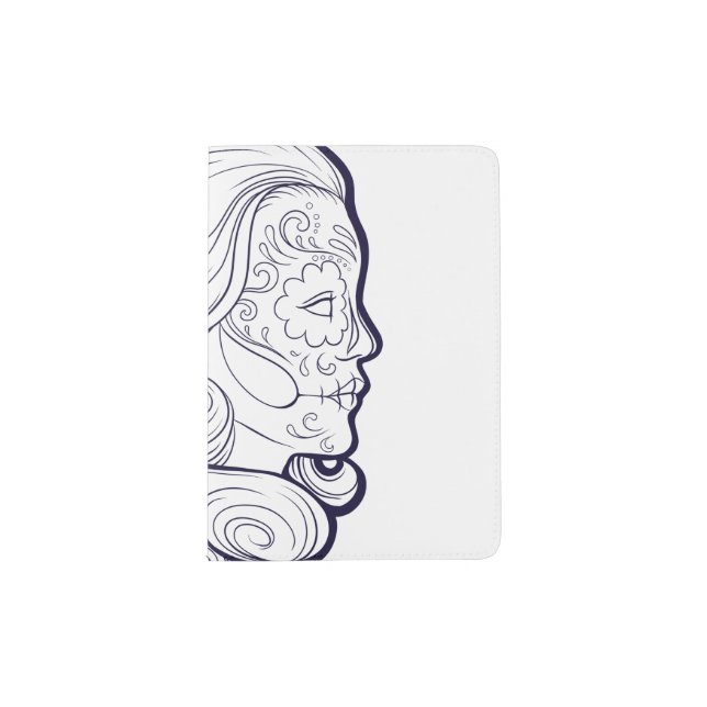 Sugar Skull Beauty Madonna Passport Holder (Front)
