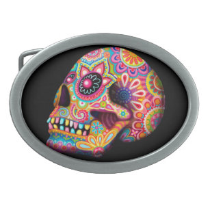 day of the dead belt buckle