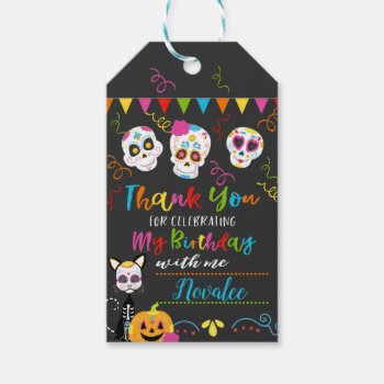 Sugar Skull Birthday Party Thank You Gift Tags by TiffsSweetDesigns at Zazzle