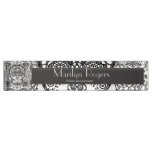 Sugar Skull Black and White Desk Name Plate