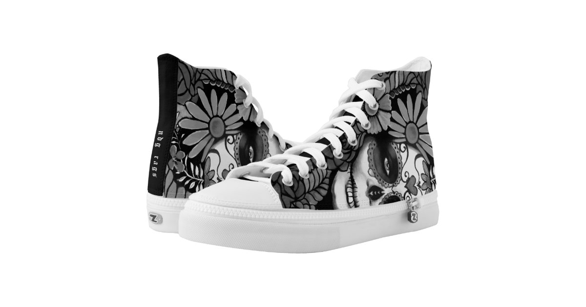 Yellow Sugar Skull Women's Sneakers