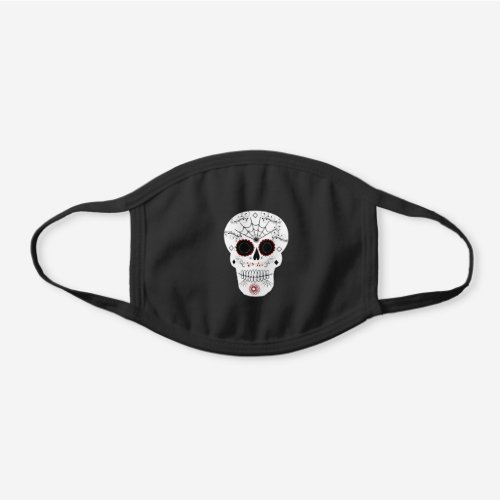 Sugar Skull Black Cotton Face Mask