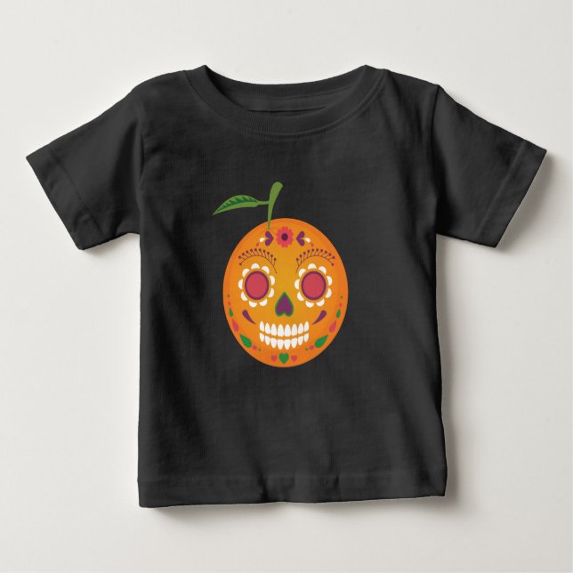 Sugar Skull Black Toddler T-Shirt (Front)