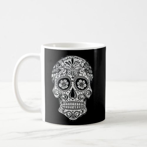 Sugar Skull Black White Image Day Dead Dios De Los Coffee Mug