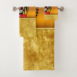 Sugar skull bloodcurdling intimidating and scary bath towel set