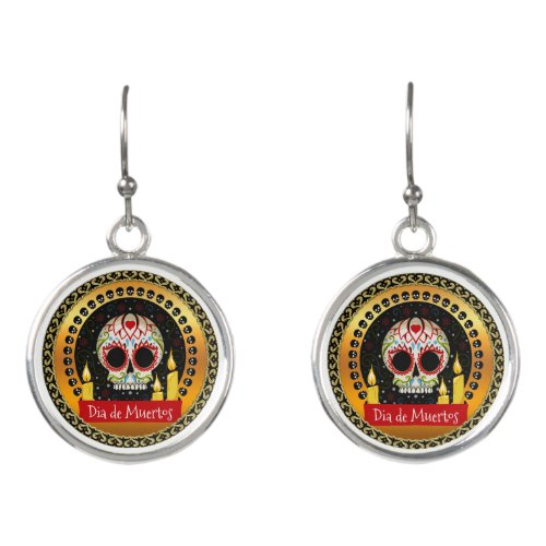 Sugar skull bloodcurdling intimidating and scary earrings
