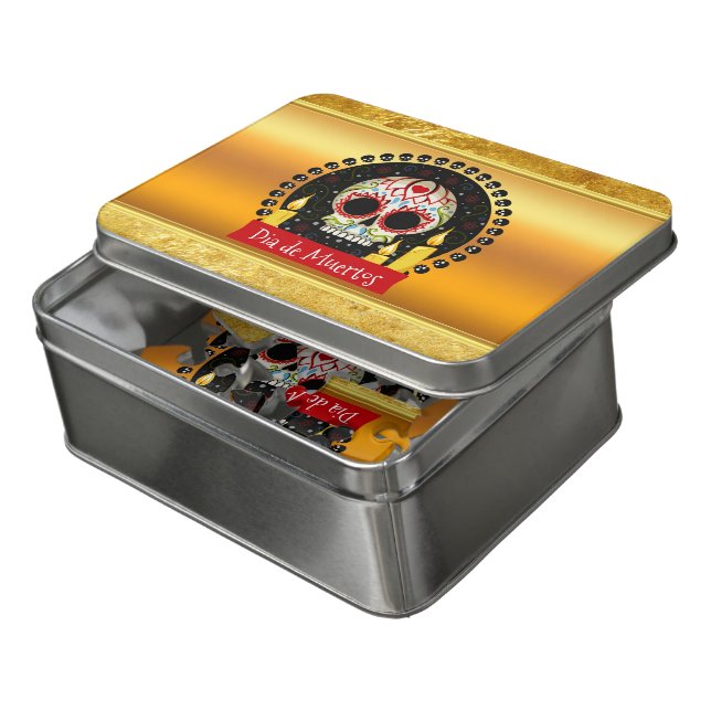 Sugar skull bloodcurdling intimidating and scary jigsaw puzzle (Lid Open)