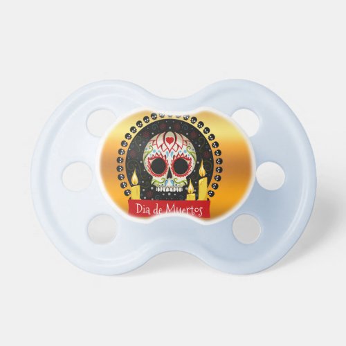 Sugar skull bloodcurdling intimidating and scary pacifier