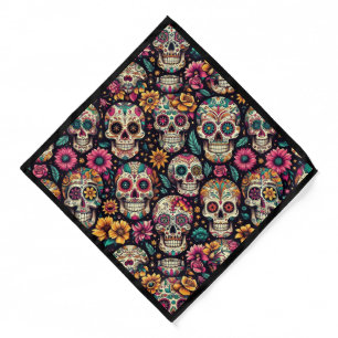 Sugar Skull Blossoms Bandana
