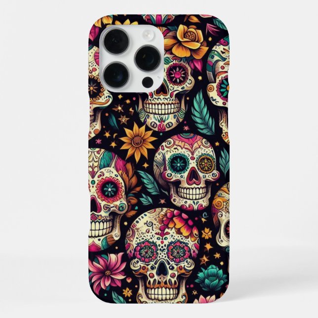 Sugar Skull Blossoms  iPhone Case (Back)