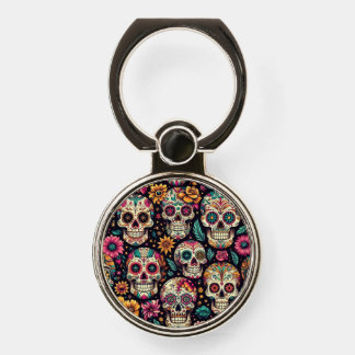 Sugar Skull Blossoms Phone Ring Stand